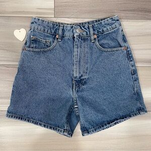 ZARA Denim Shorts Size 4 High Waist Mom Fit